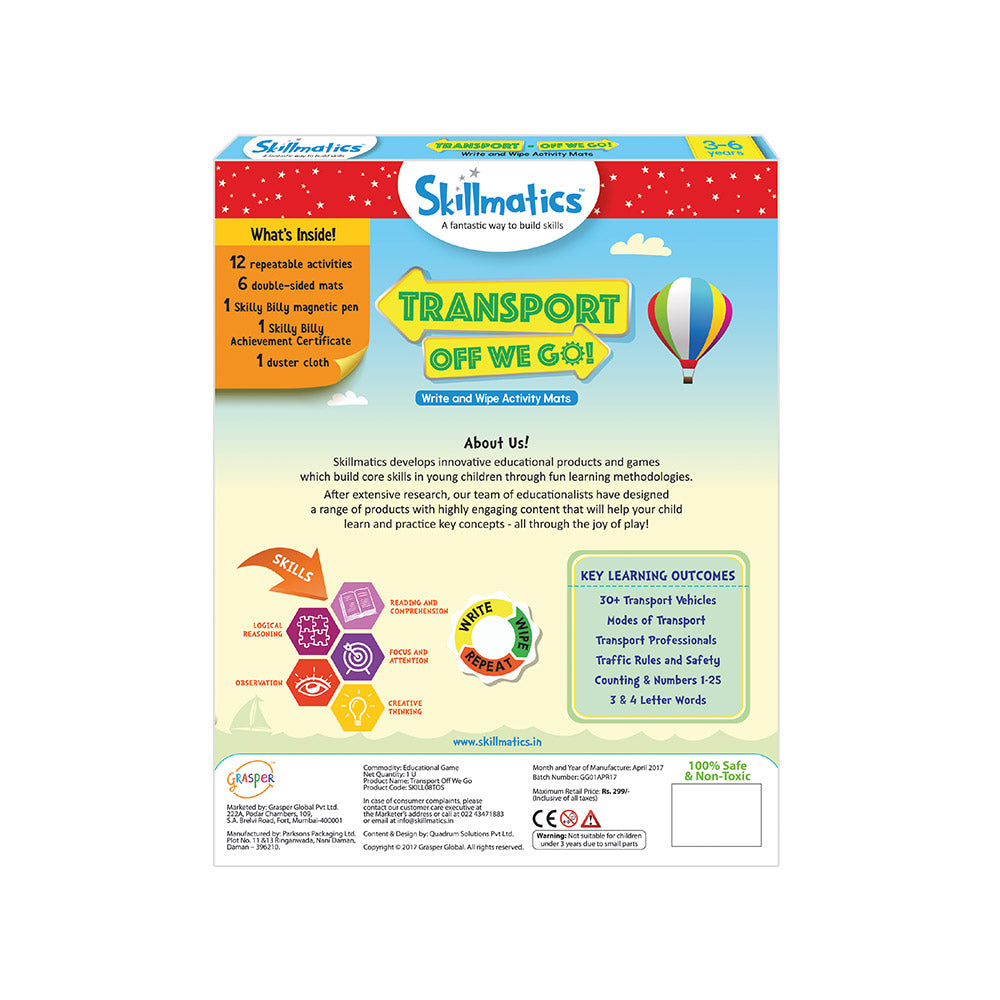Skillmatics Transport Off We Go - Fun Activities to Teach Kids About