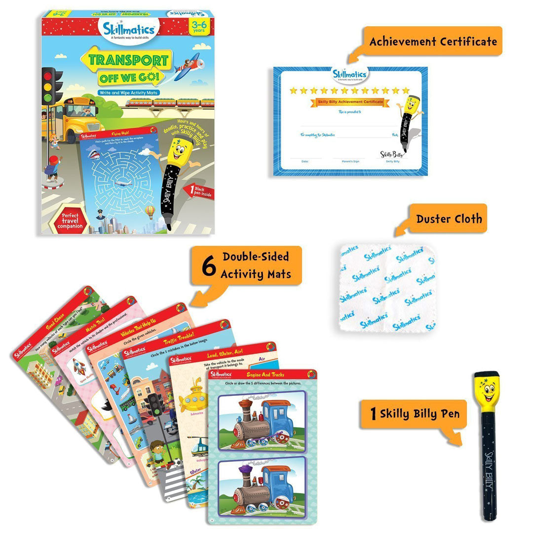 Skillmatics Transport Off We Go - Fun Activities to Teach Kids About