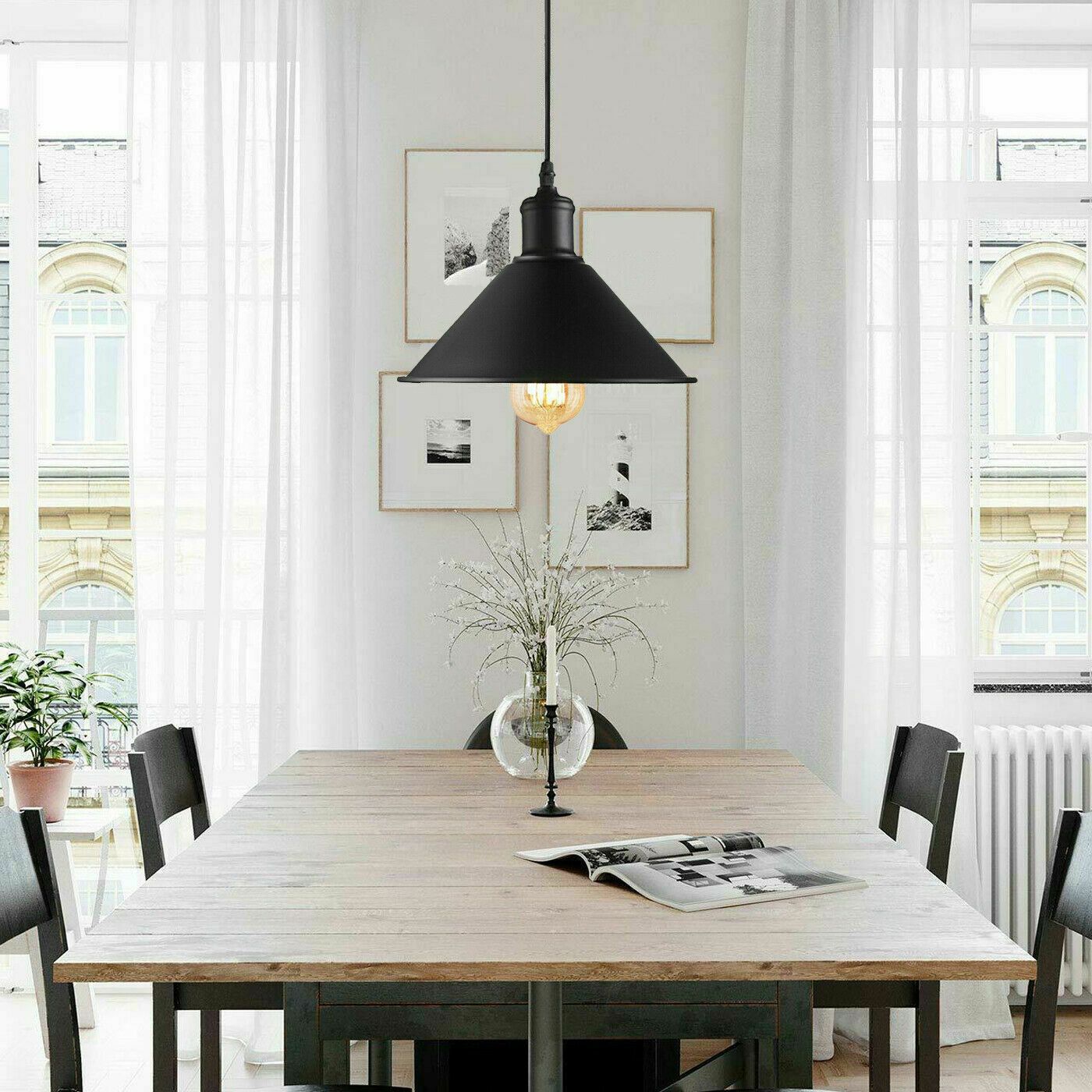 Black Pendant Lamp Industrial style Decorative Ceiling lamp~1542