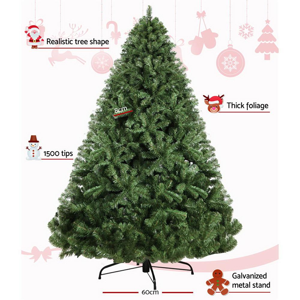 Jingle Jollys Christmas Tree 2.4M Xmas Trees Decorations Green 1500