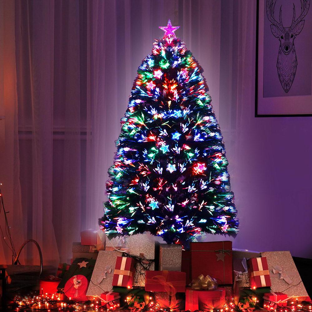 Jingle Jollys Christmas Tree 1.2M LED Xmas trees with Lights Multi