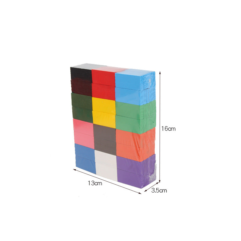 Wooden Domino Blocks Building Toy Kits Color Sort Rainbow