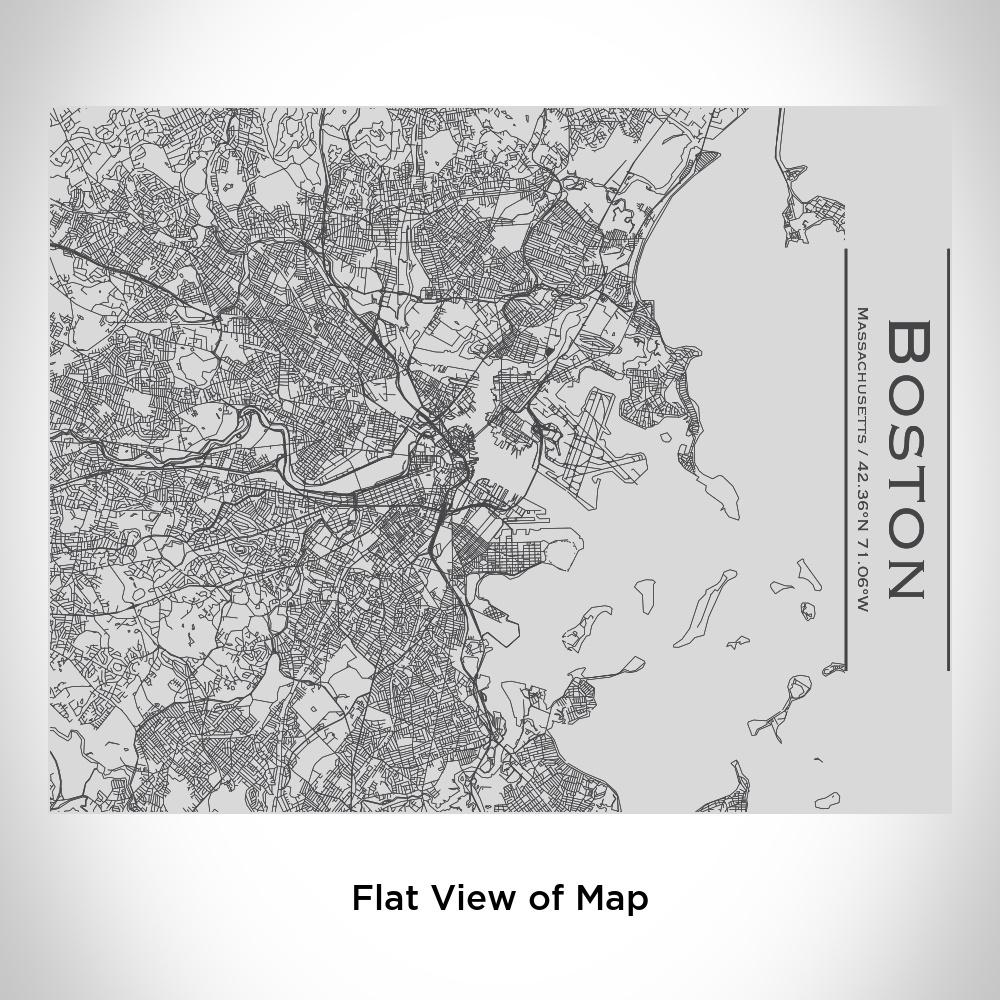 Boston - Massachusetts Map Bottle with Bamboo Top in Matte Black