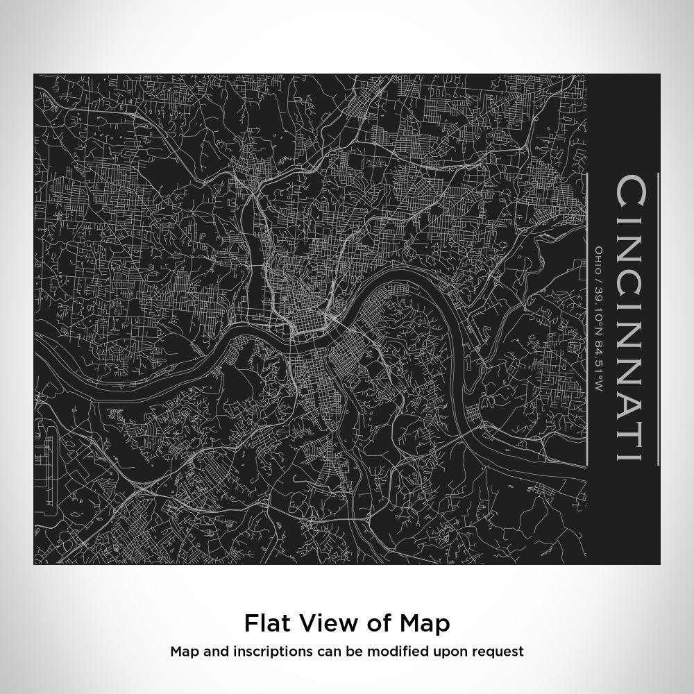 Cincinnati - Ohio Map Bottle with Bamboo Top in Matte Black