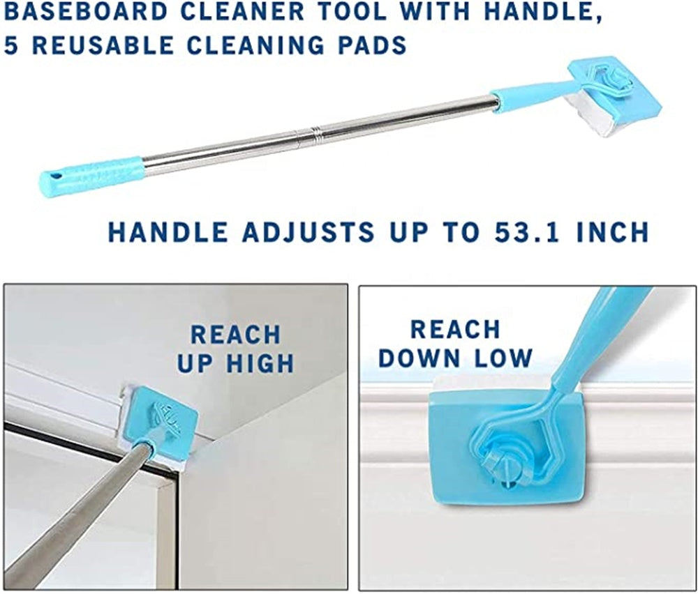 Universal Cleaning Brush Mop Baseboard Buddy Retractable Household