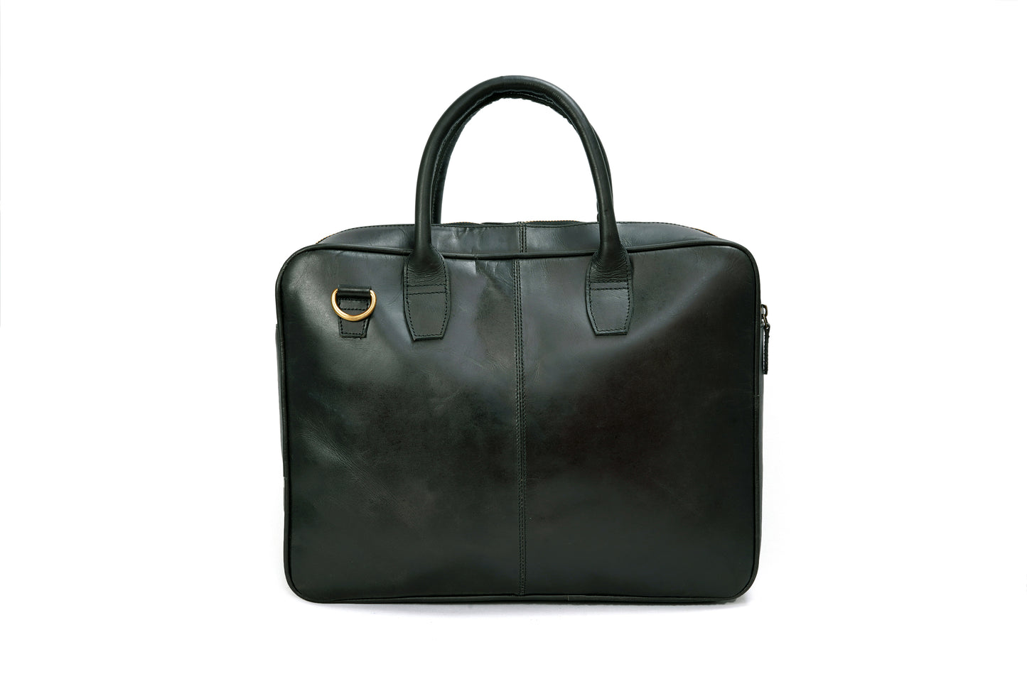 Handmade Black Leather Laptop Bag For Unisex.
