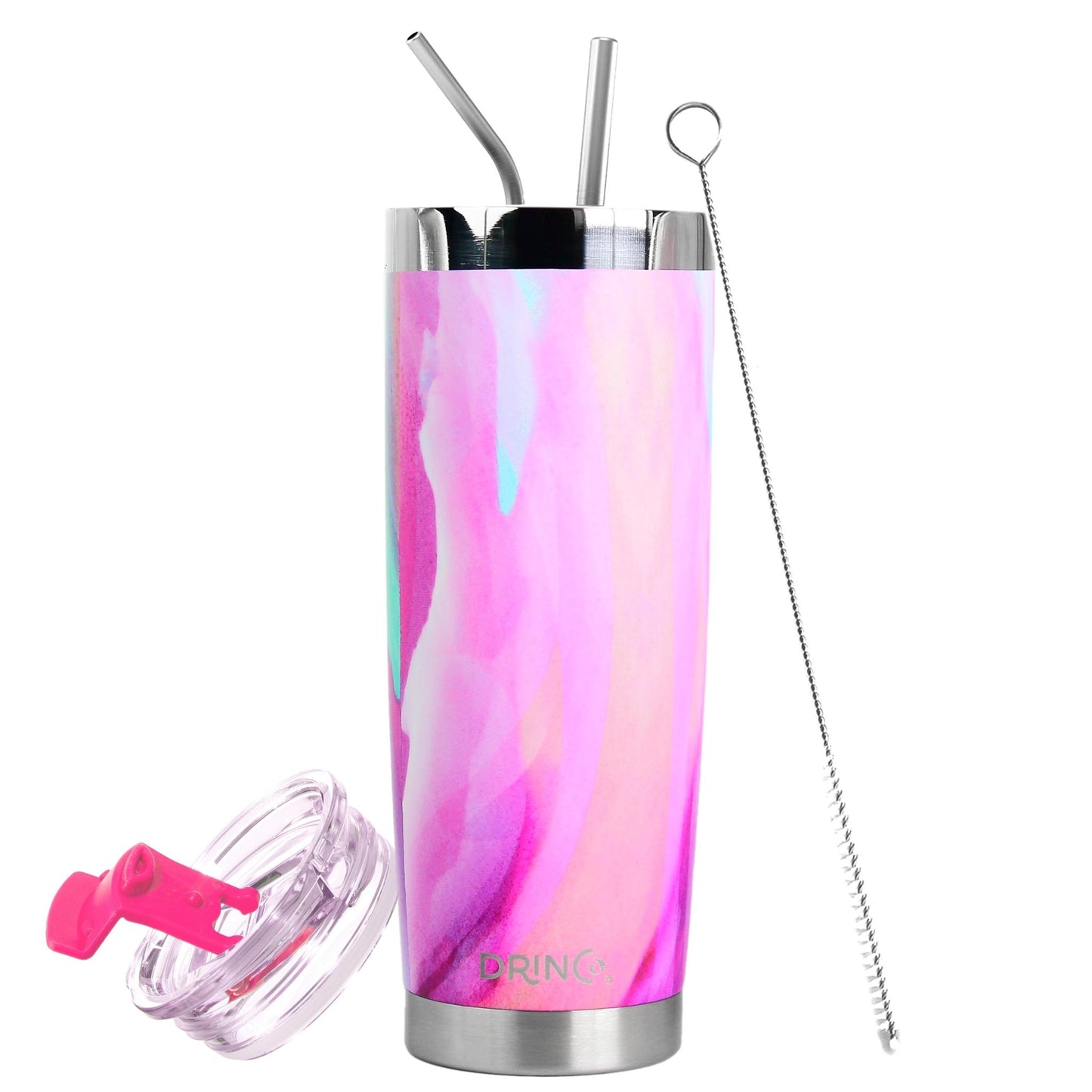 DRINCO® 20oz Insulated Tumbler w/Spill Proof Lid, 2 Straws (Galaxy)
