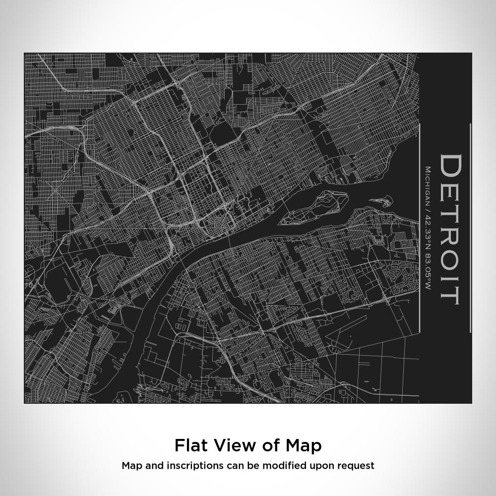 Detroit - Michigan Map Bottle with Bamboo Top in Matte Black