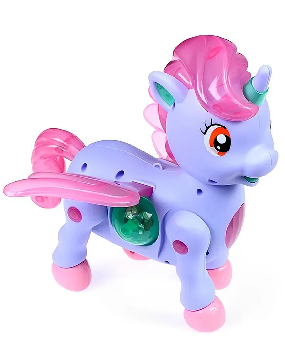 Happy Hues Unicorn Pet with LED Light and Music- Leash Walking Toy