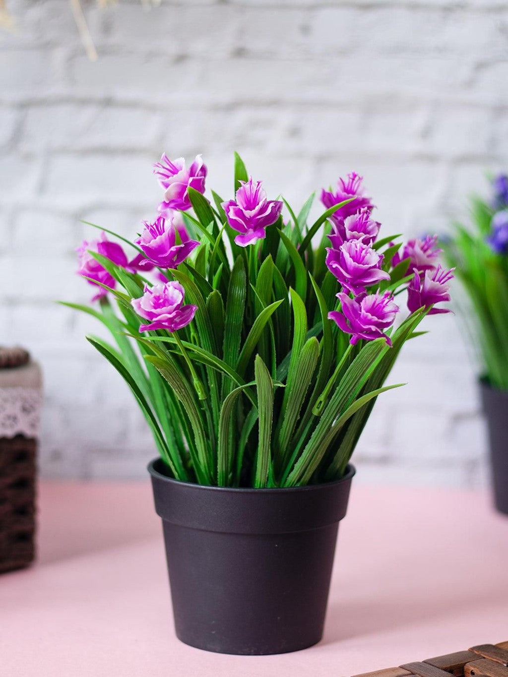 Lavender Artificial Flower With Pot