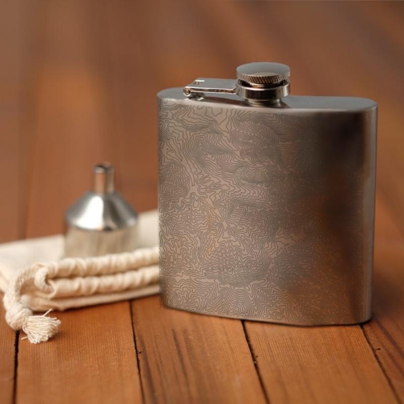 Great Smoky Mountains National Park - Tennessee Map Hip Flask