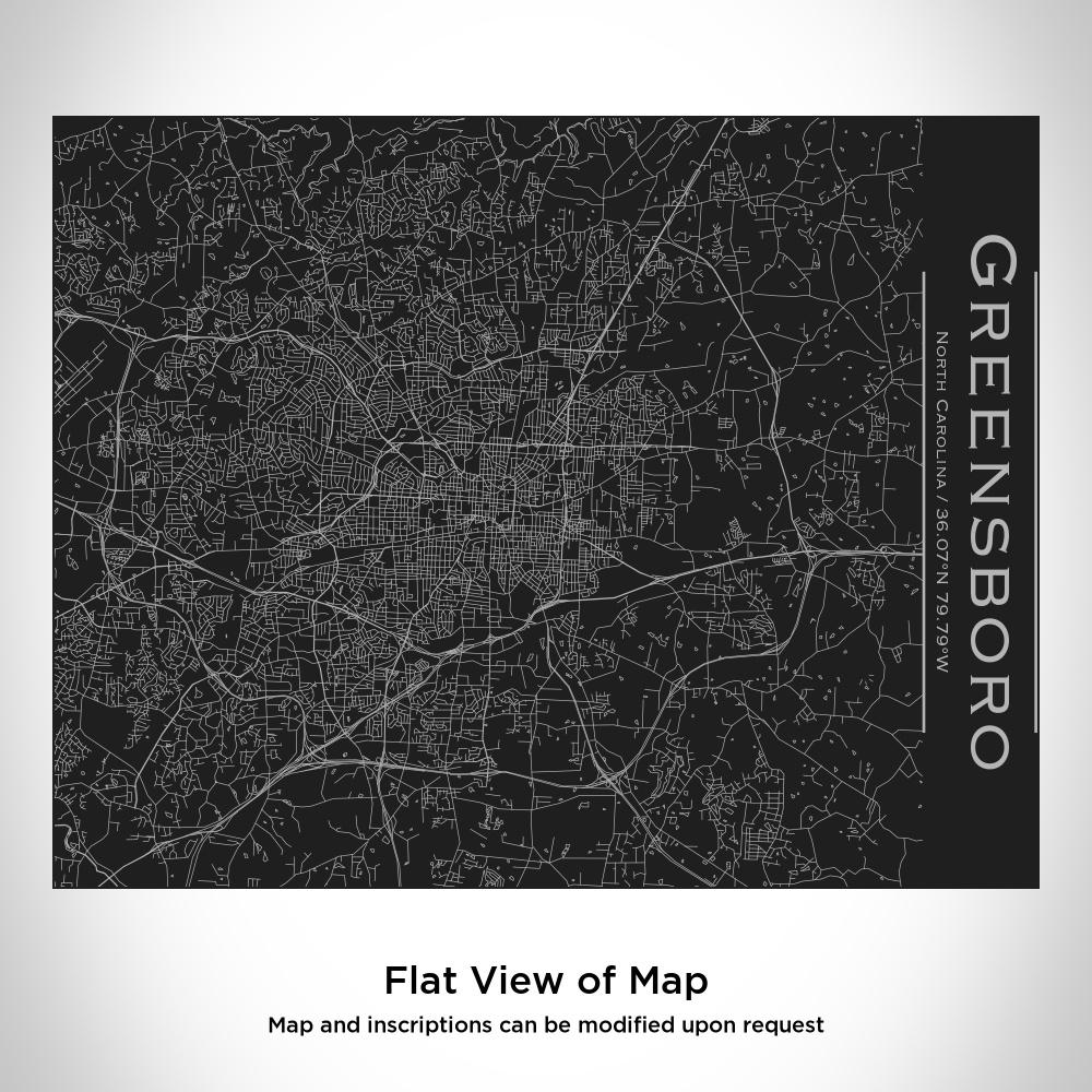 Greensboro - North Carolina Map Bottle with Bamboo Top in Matte Black
