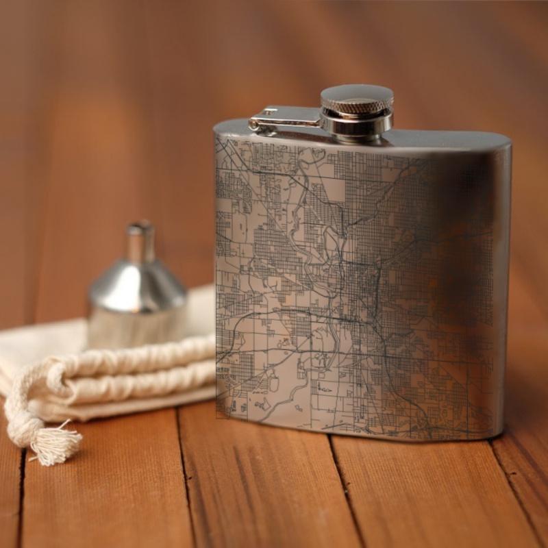 Indianapolis - Indiana Map Hip Flask