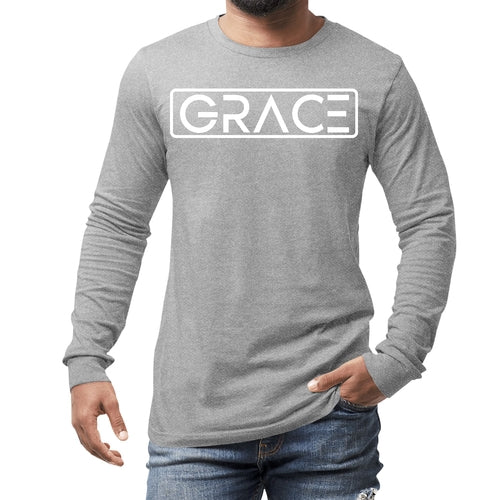 Mens Long Sleeve Graphic T-shirt, Grace