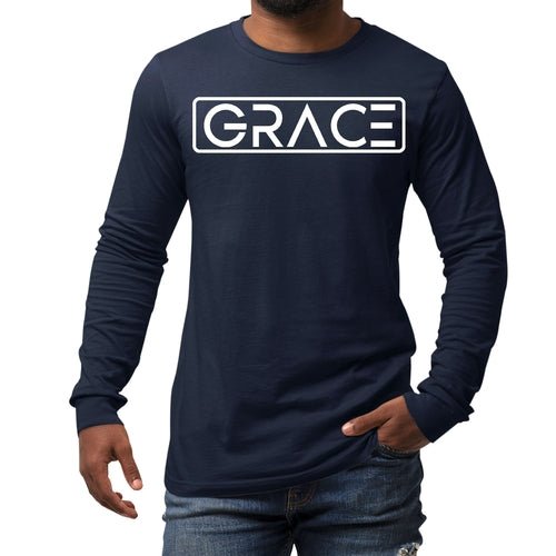 Mens Long Sleeve Graphic T-shirt, Grace