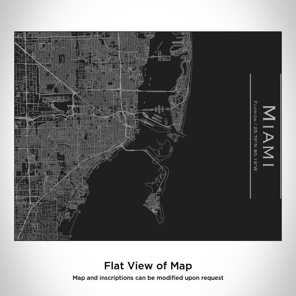 Miami - Florida Map Bottle with Bamboo Top in Matte Black