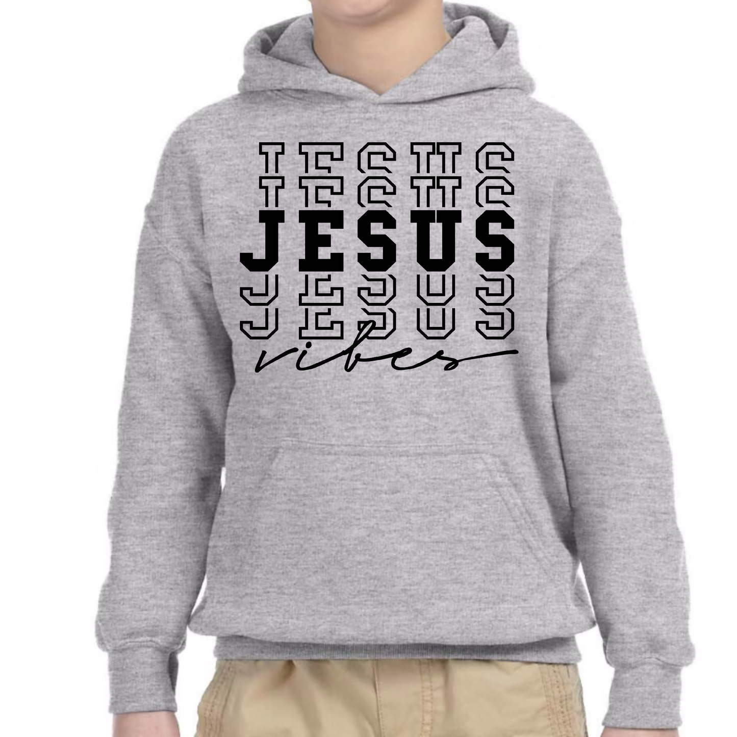 Youth Long Sleeve Hoodie Jesus Vibes