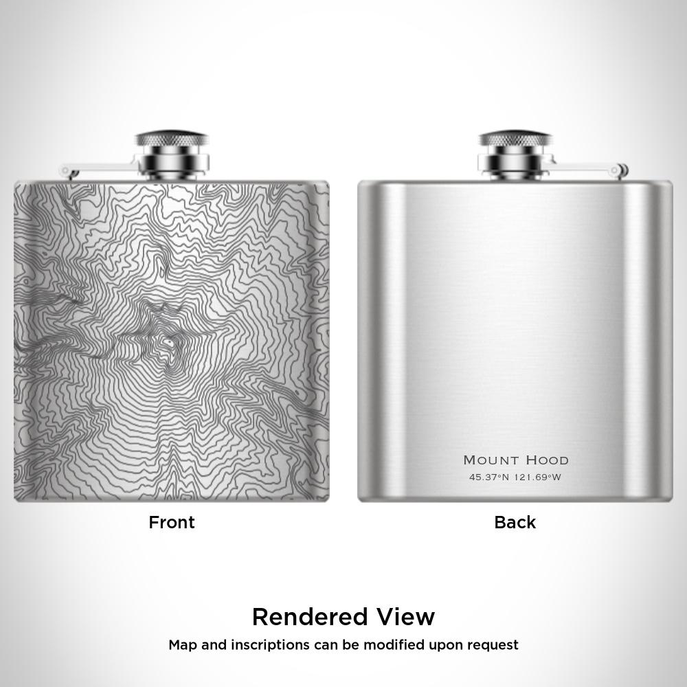 Mount Hood - Oregon Map Hip Flask