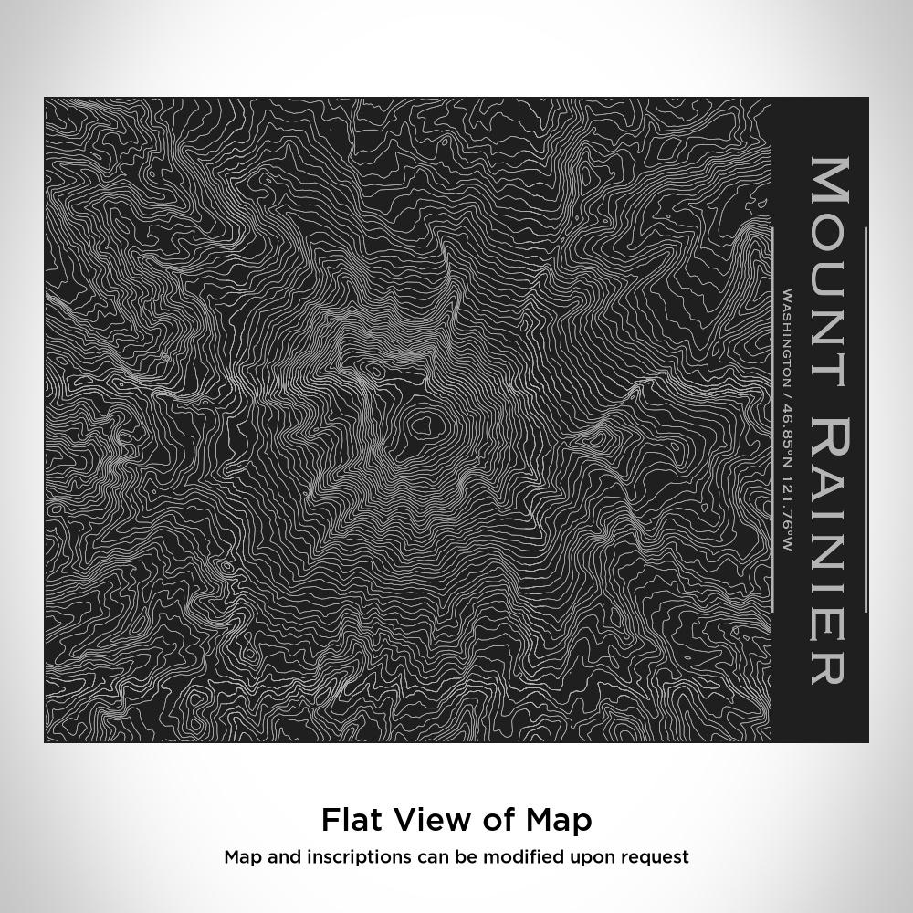 Mount Rainier - Washington Map Bottle with Bamboo Top in Matte Black