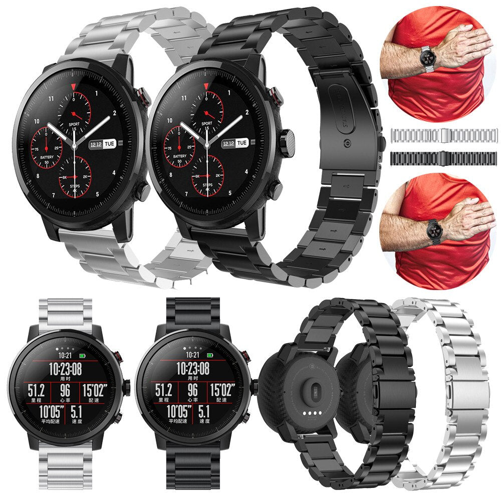 newStainless Steel Watch Band Strap Metal Clasp