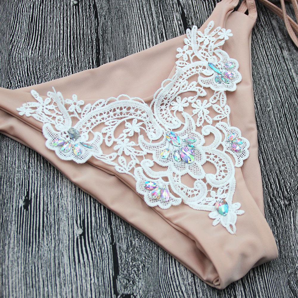 Jeweled Bikini Crochet Jewelry Bikini Set two pieces Swimsuit Crystal