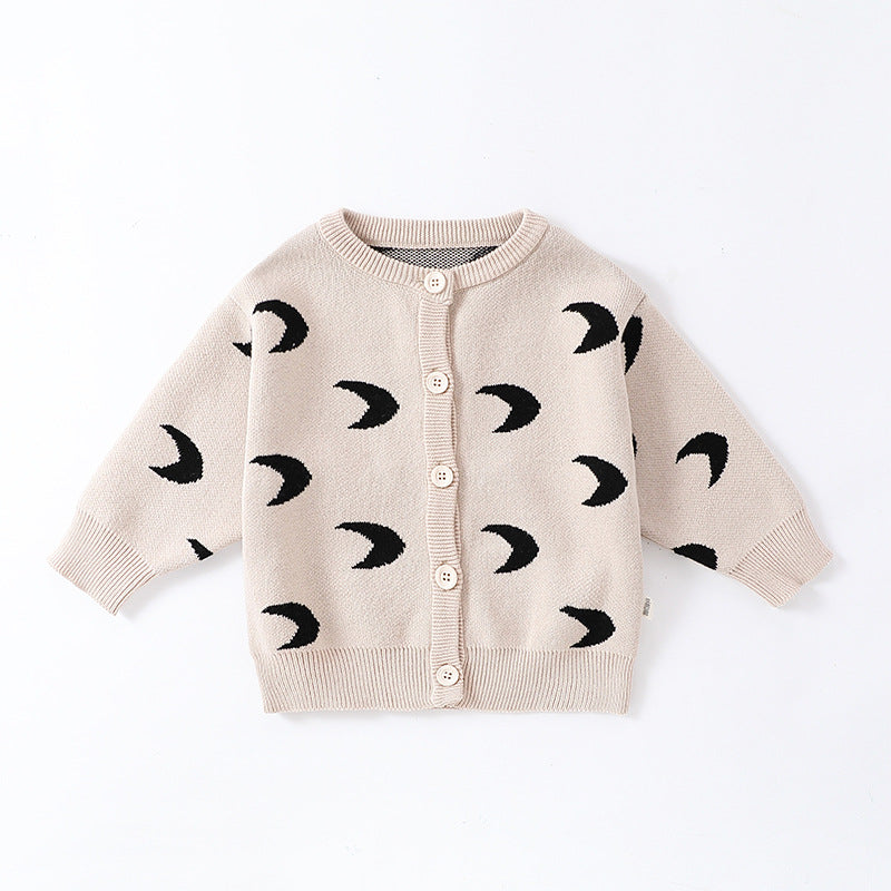 Autumn and Spring New Arrival Baby Unisex Simple Moon Pattern Knitted