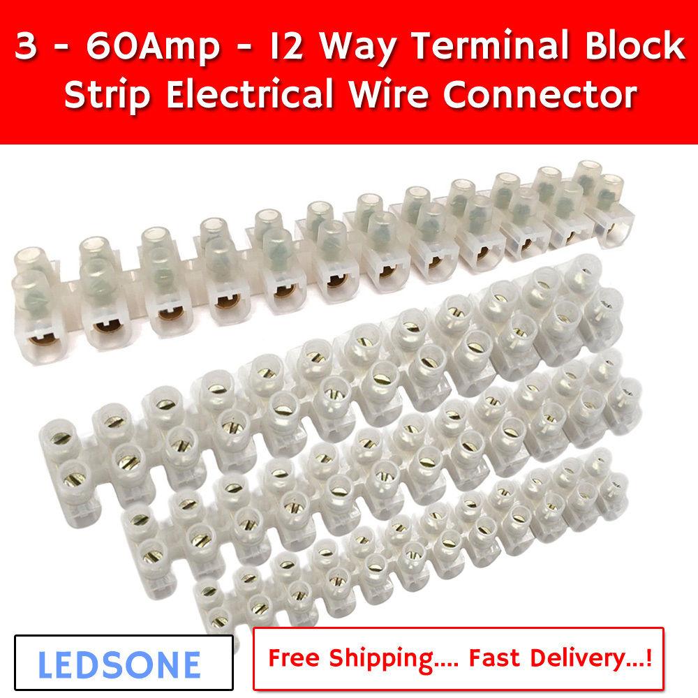 3A-60A Lighting Chock Block Connection 12 Way Electric Wire Terminal
