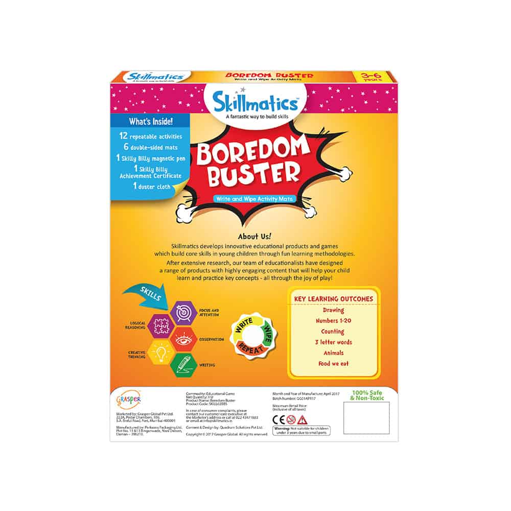 Skillmatics Boredom Buster - Free Skilly Billy Pen - 12 Repeatable