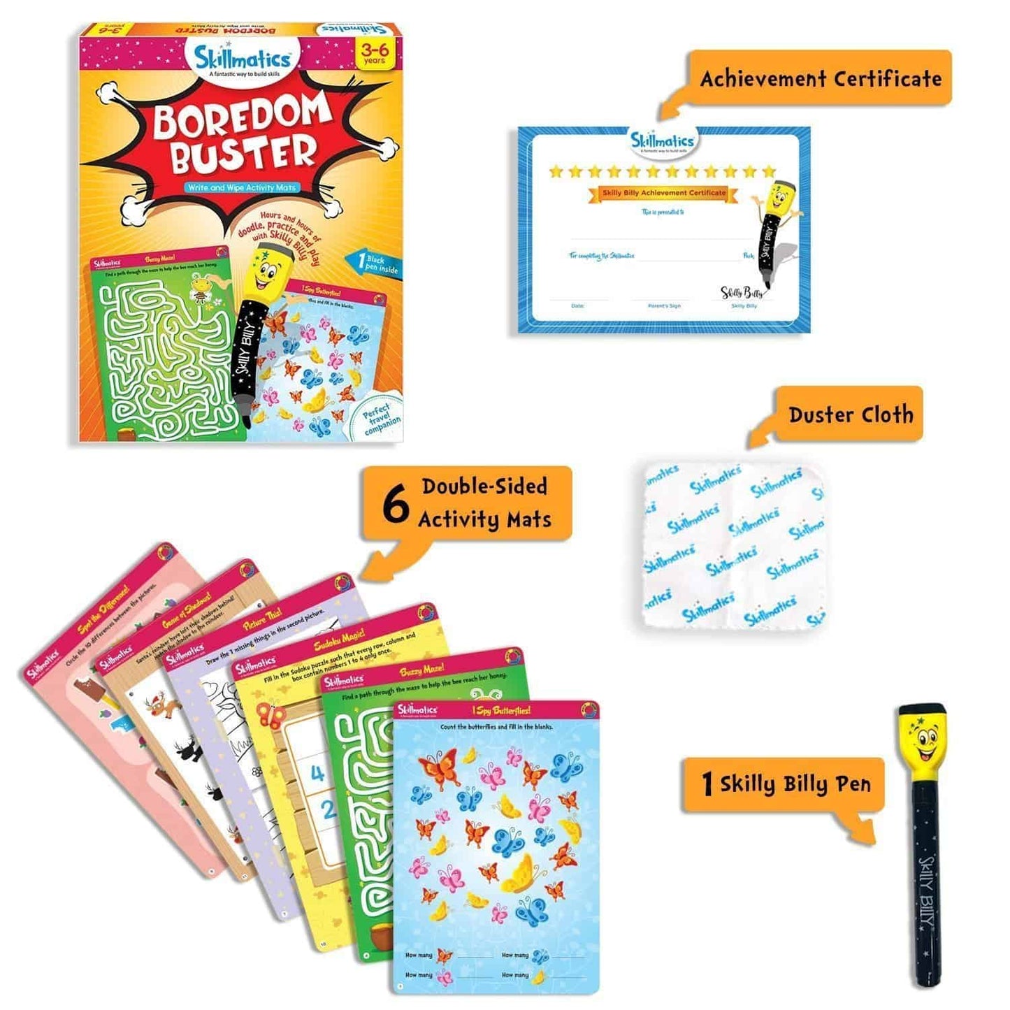 Skillmatics Boredom Buster - Free Skilly Billy Pen - 12 Repeatable
