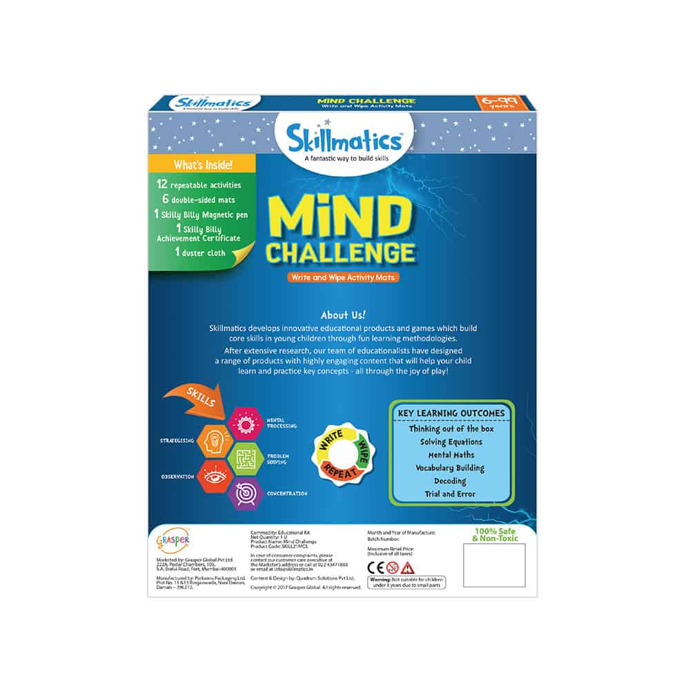 Skillmatics Mind Challenge - Fun And Interactive Repeatable Write &