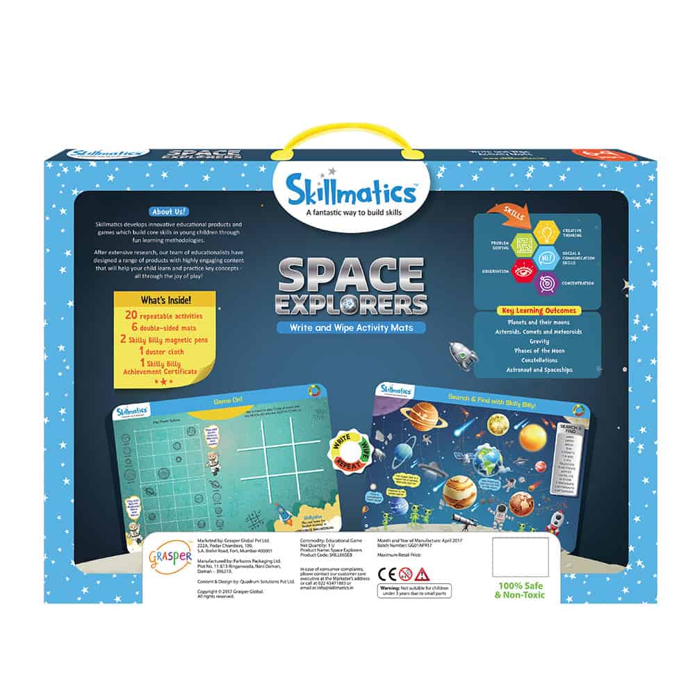 Skillmatics Space Explorers - Teach Kids About Space - Write & Wipe