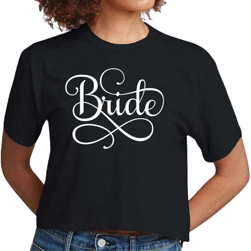 Womens Cropped Graphic T-shirt, Bride Accessories, Wedding