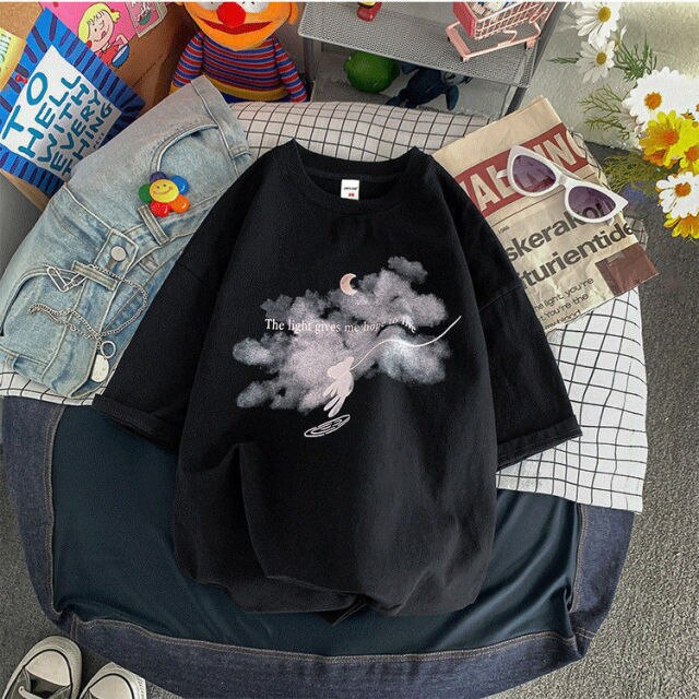 Summer Sleeve Punk Gothic T Shirt Cool Unisex Short HipHop Tshirt Harajuku Letter Print Vintage T-shirt Streetwear Oversize tops