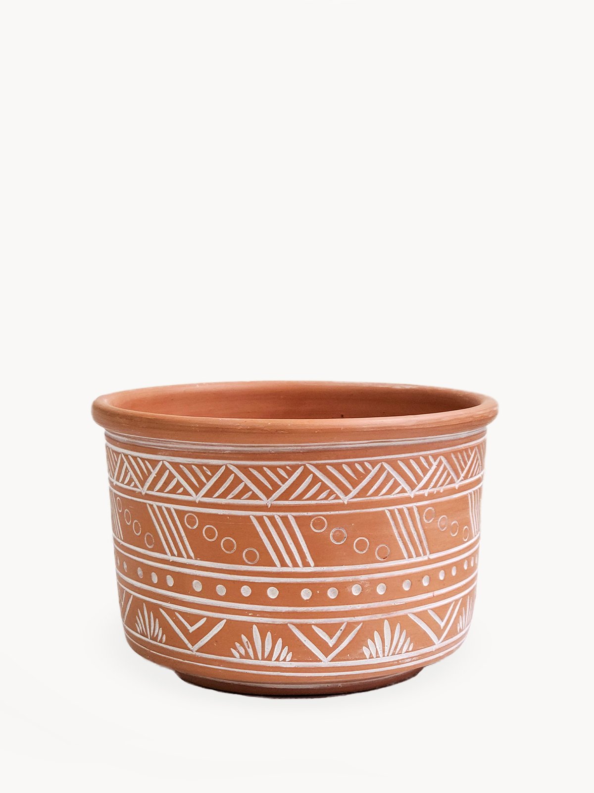 Hand Etched Terracotta Pot - Large Main image