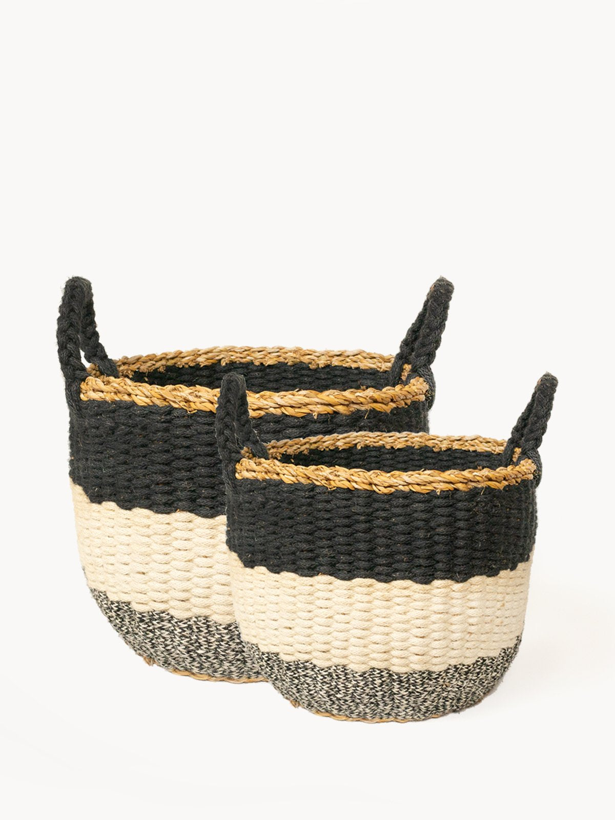 Ula Stripe Basket - Black Main image