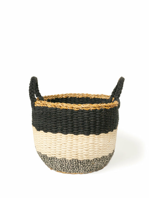 Ula Stripe Basket - Black