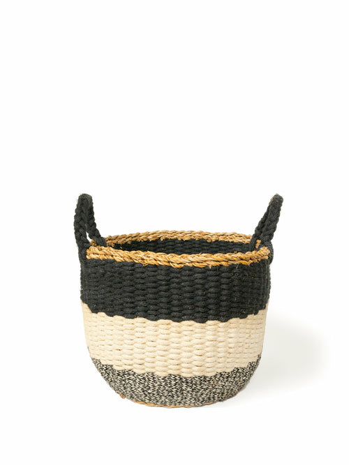 Ula Stripe Basket - Black