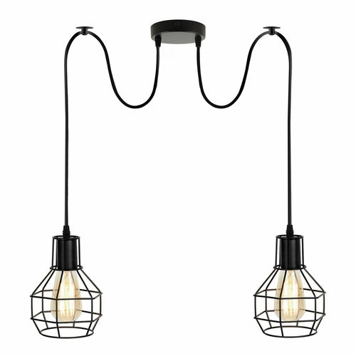 Retro Industrial 2 Way Indoor Ceiling Pendant Chandelier Hanging Light