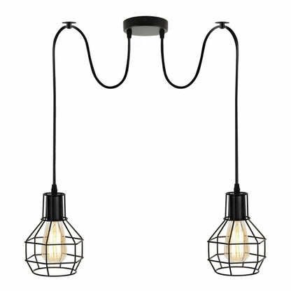Retro Industrial 2 Way Indoor Ceiling Pendant Chandelier Hanging Light