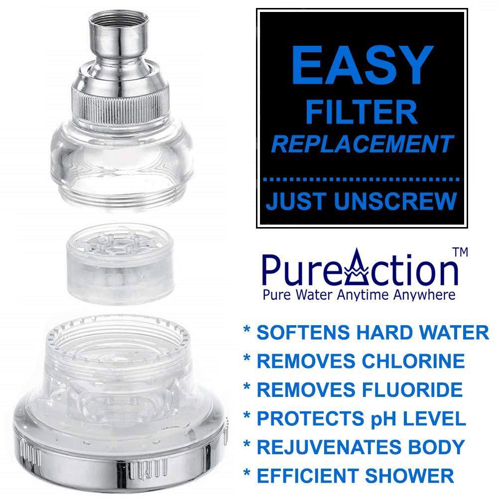 PureAction Water Softener Shower Head Filter for Hard Water  Chlorine