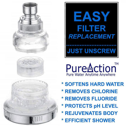 PureAction Water Softener Shower Head Filter for Hard Water  Chlorine