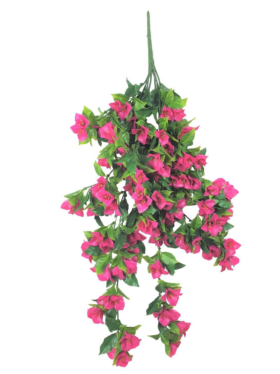 Hanging Artificial Bougainvillea Plant (Pink / Lilac) UV Resistant Main image