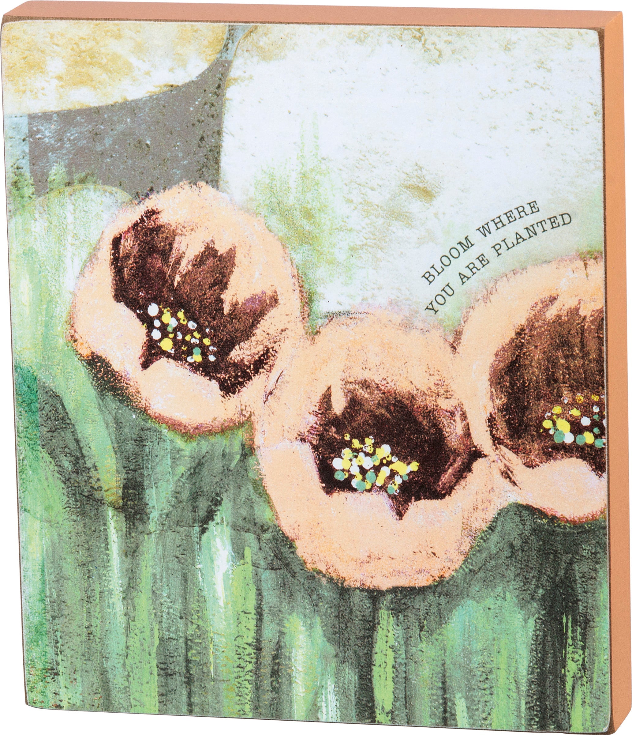 Bloom Where You Are Planted Inspo Block Sign | Floral Designs Wooden Main image