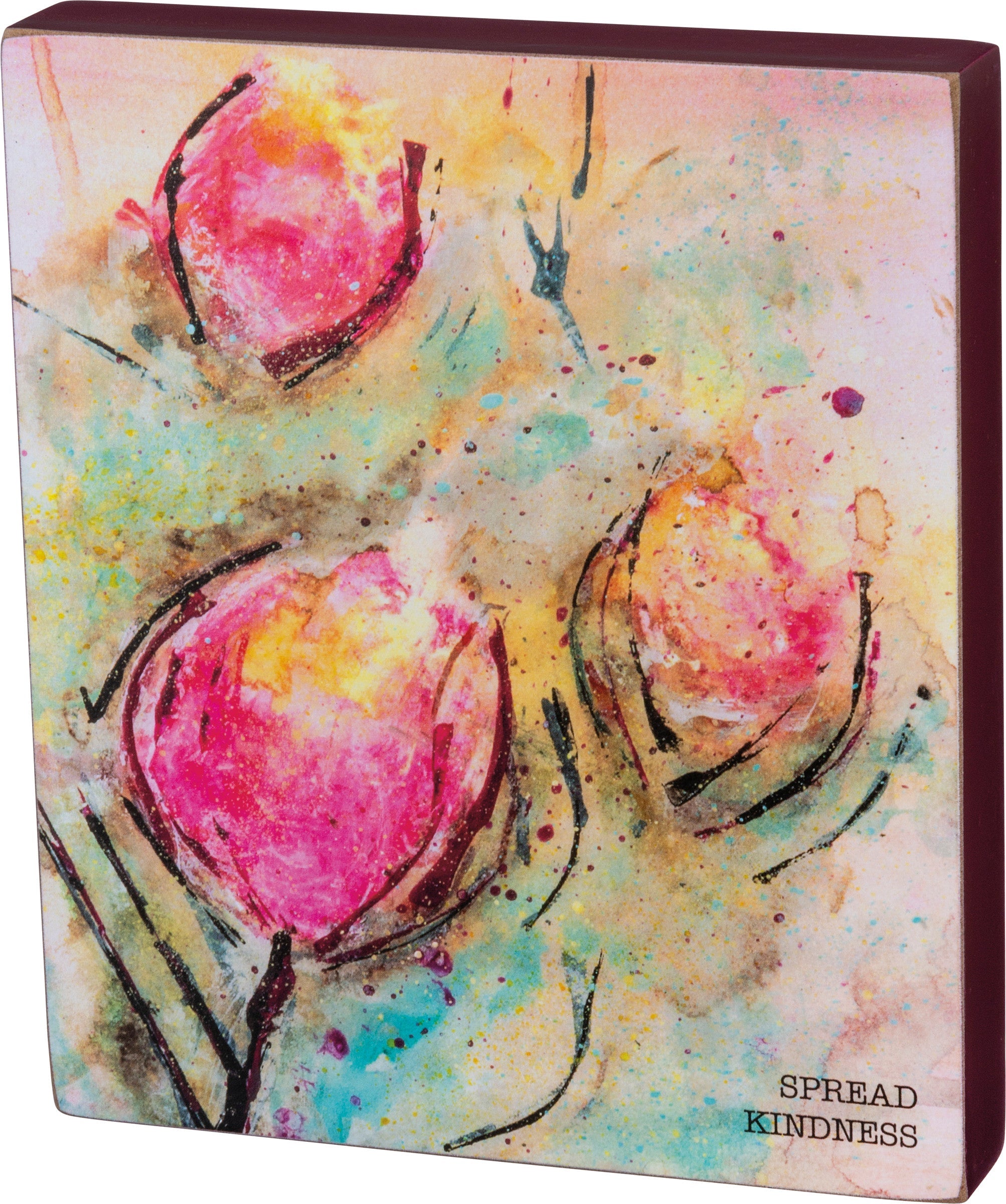 Floral Spread Kindness Inspo Block Sign | Abstract Floral Designs Main image