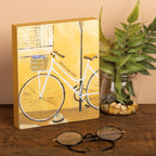 Enjoy The Ride Inspo Block Sign | Urban Bicycle Wooden Desk Wall Decor