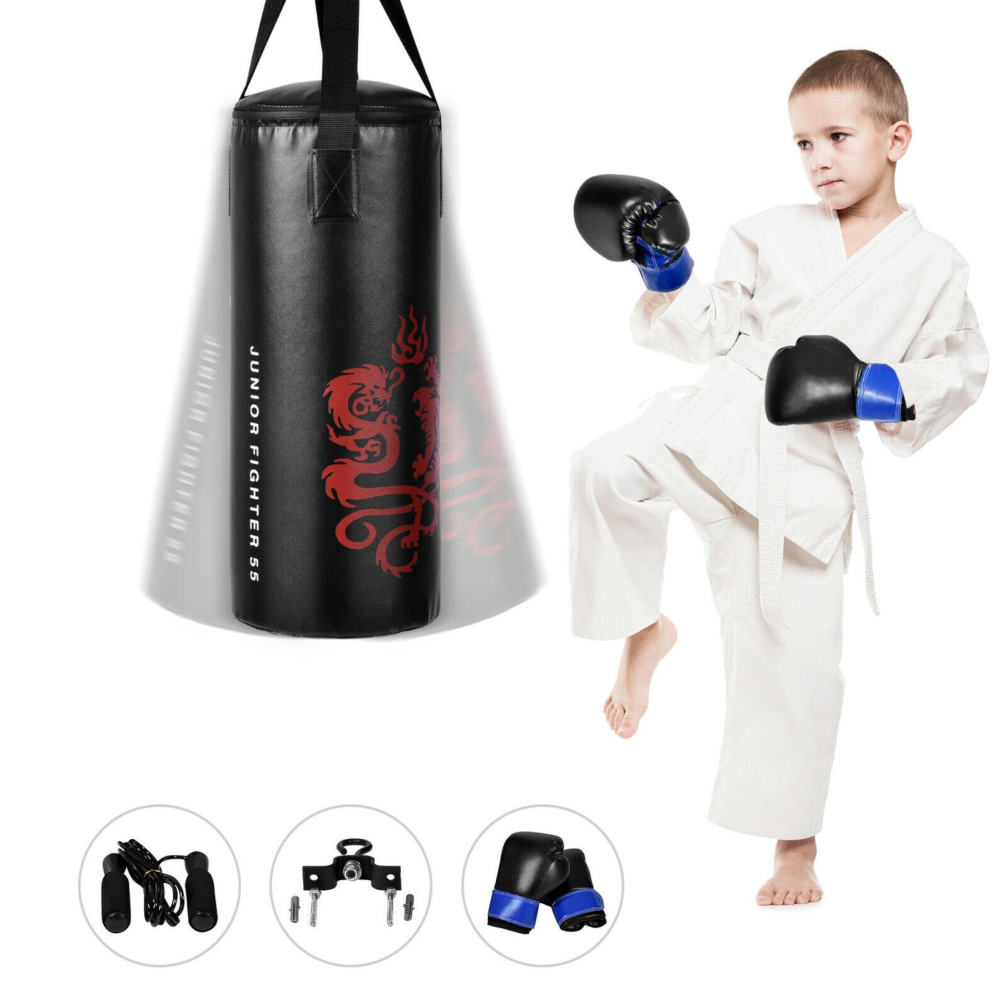 Kids' Exercise Boxing Sandbag Suit Training Set with Rucksack