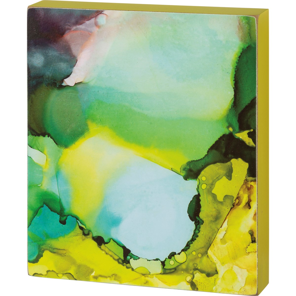 Alcohol Ink Swirls Wooden Block Sign | Abstract Desk Wall Decor Secondary image