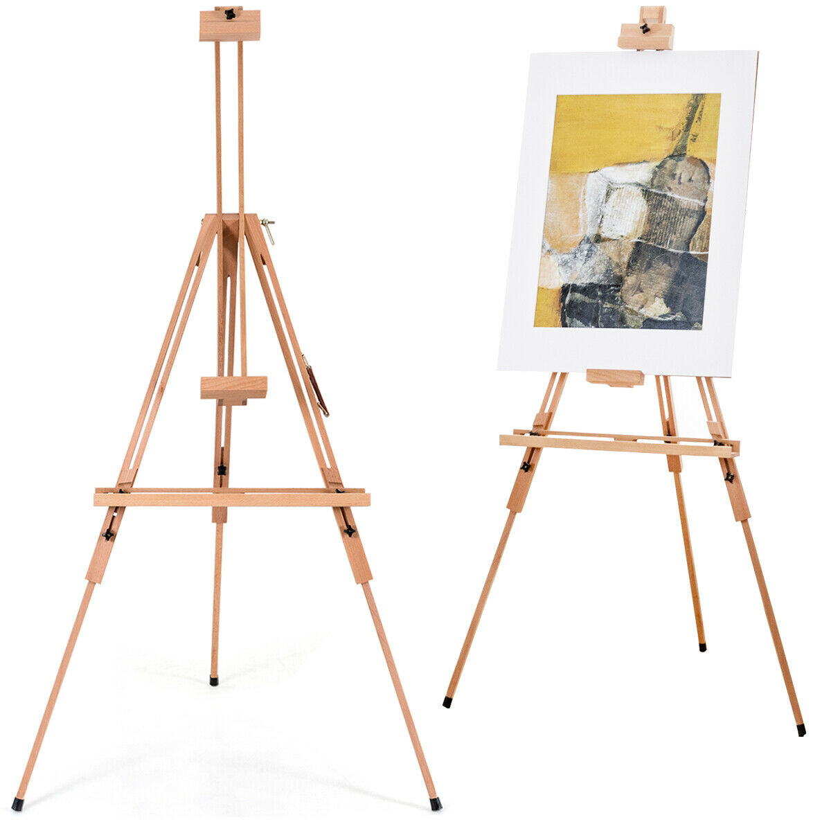 Wooden Easel Adjustable Height Display Beech Artist Painting Main image