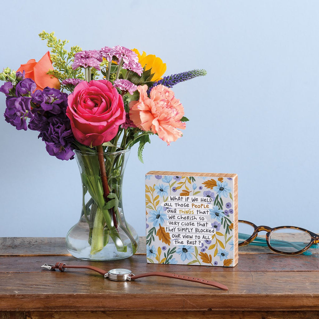 People And Things That We Cherish Inspo Block Sign | Inspirational