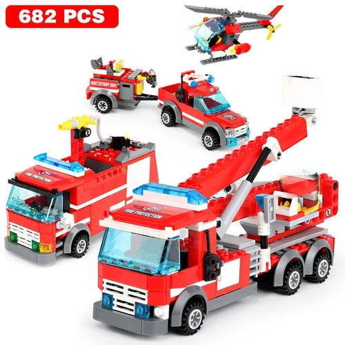 1123pcs Fire Station Classic Model Blocks City